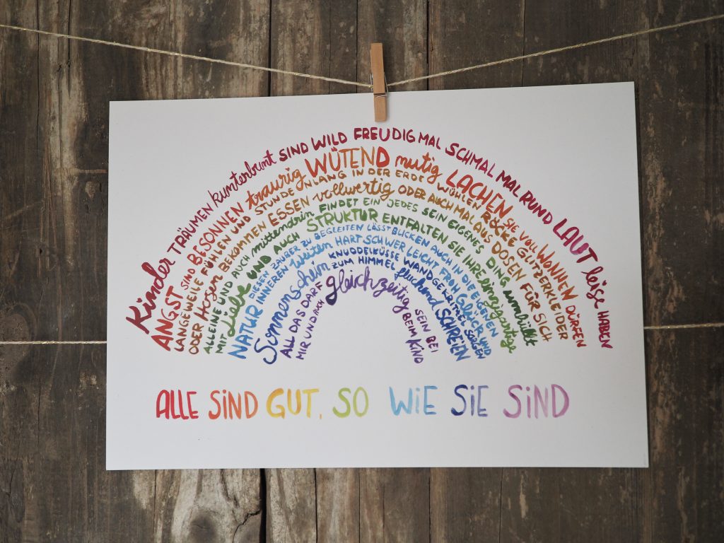 Regenbogen Gedicht A4