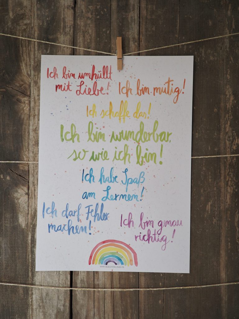 7 Werte Karte A4
