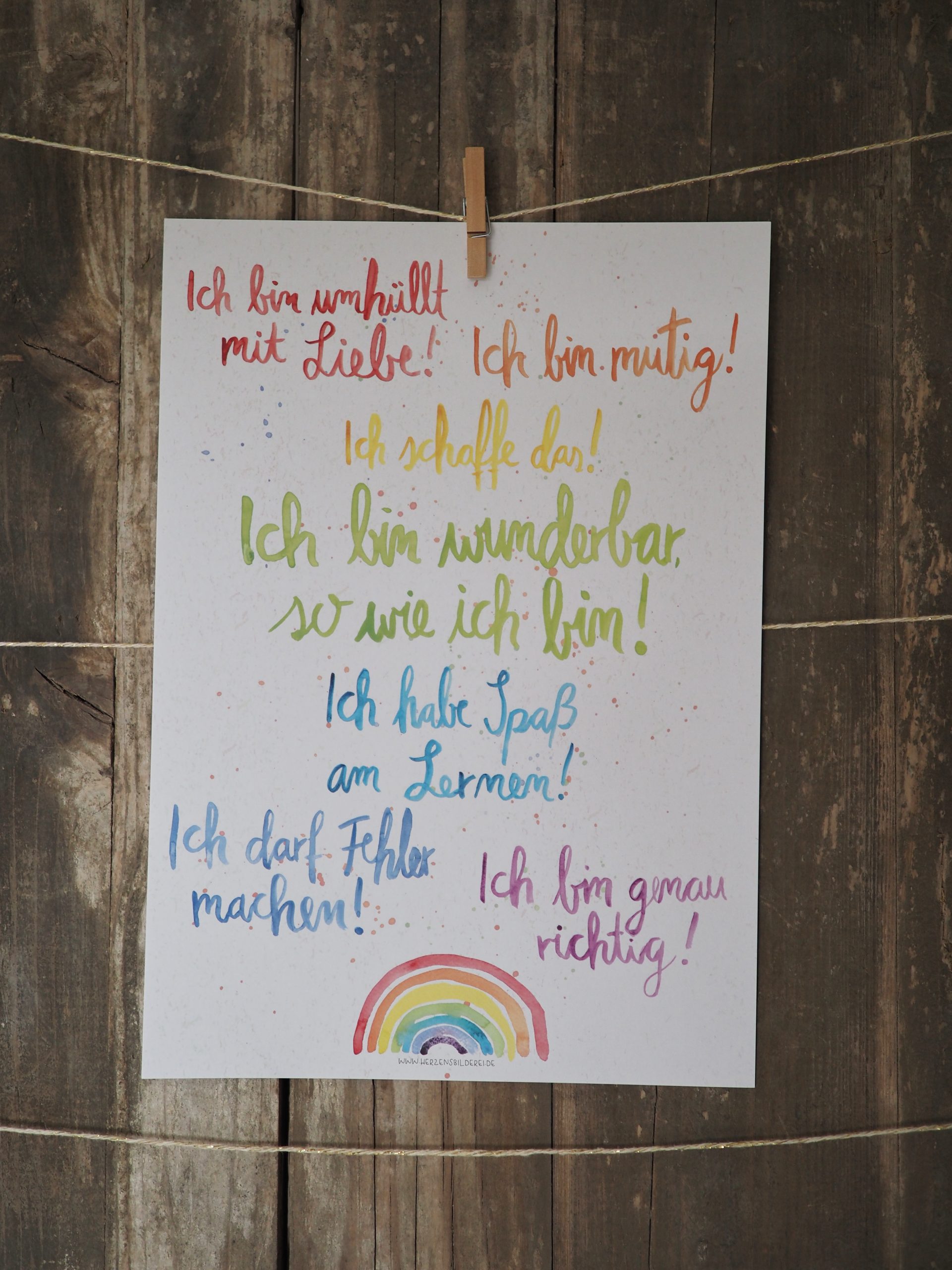 7 Werte Karte A4