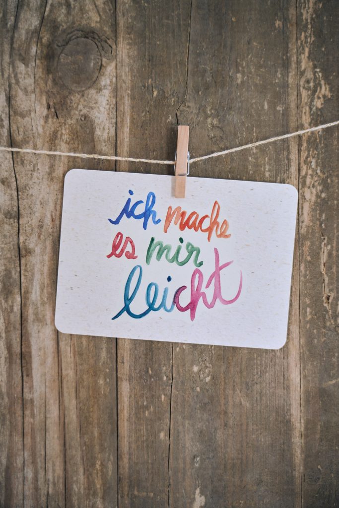 Ich mache es mir leicht